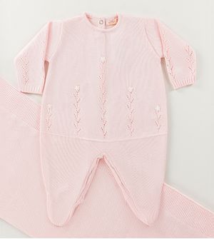 Saída Maternidade Tricot Flor Delicada