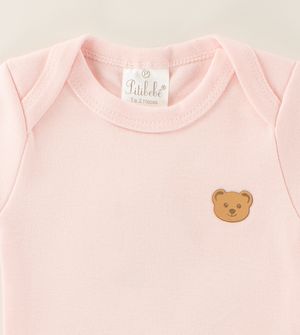 Conjunto Body Shorts Suedine Comfy Rosa