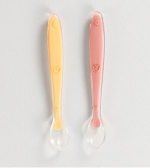 Kit Colheres de Silicone com 2 Unidades Rosa/Laranja Twibex