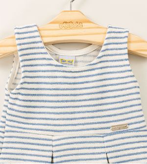 Vestido Listras Brilhantes Azul