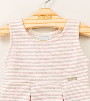 Vestido Listras Brilhantes Rosa