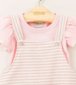 Conjunto SalopeteBlusa Listras Brilhantes