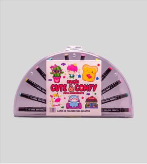 Livro Cute & Comfy Fofo e Aconchegante com 12 Canetas