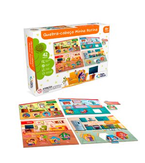 Quebra Cabeça Minha Rotina com 42 peças