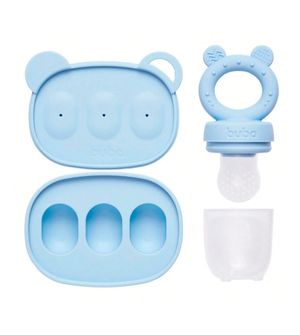 Kit Porta Frutinhas e Forminha em Silicone Azul
