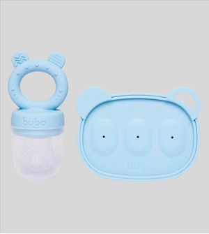 Kit Porta Frutinhas e Forminha em Silicone Azul