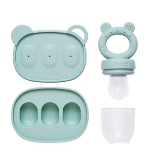 Kit Porta Frutinhas e Forminha em Silicone Verde