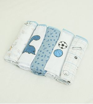Kit Fralda Soft Bordada e Estampada com 5 Unidades - 1229