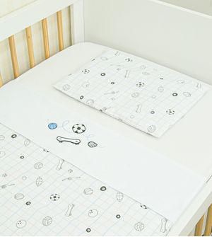 Jogo de Lençol para Berço Americano Bordado com 3 Peças