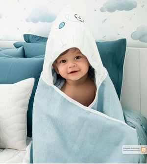 Toalhão de Banho Com Capuz Esporte Xadrez 135x80cm