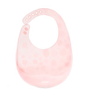 Babador de Silicone Translúcido com Estojo Rosa