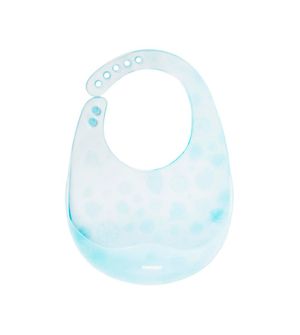 Babador de Silicone Translúcido com Estojo Azul