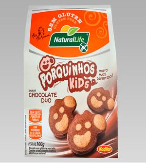 Biscoitos Porquinhos Kids Chocolate Duo Sem Glúten 100g