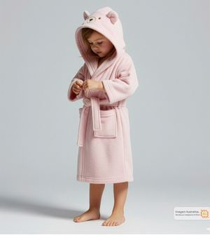 Roupão Infantil Ursinho Rosa