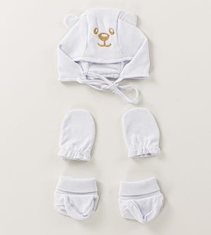 Kit Touca Sapatinho e Luva Branco - 1610