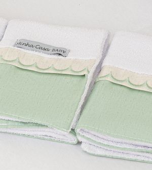 Kit Pano de Boca Plush Atoalhado com 3 peças