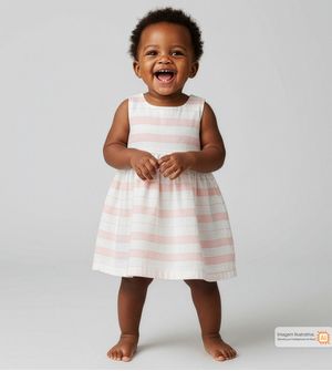 Vestido Listras Rosa