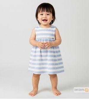 Vestido Listras Azul