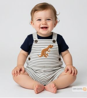 Conjunto Body/Jardineira Dino