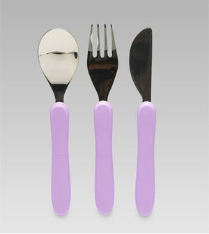 Kit Talheres em Inox com 3 unidades Lilás Twibex