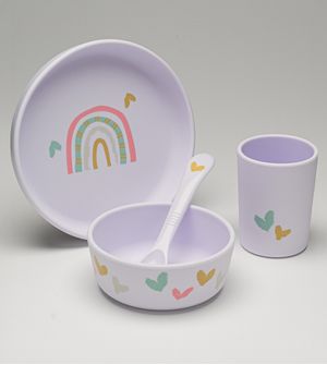 Kit Refeição em Silicone com 4 peças Arco-Íris Twibex