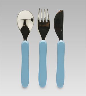 Kit Talheres em Inox com 3 unidades Azul Twibex