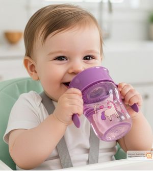 Copo de Treinamento 360 com Alça Unicórnio Roxo Twibex