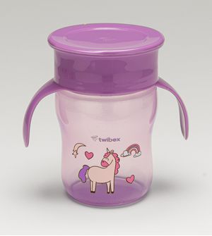 Copo de Treinamento 360 com Alça Unicórnio Roxo Twibex