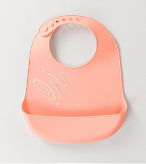 Babador de silicone com Cata-migalhas Rosa Twibex