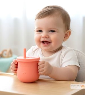 Copo de Silicone 2 em 1 Rosa 150ml Twibex