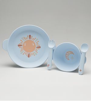 Kit Refeição Magnético em Silicone com 4 peças Azul Twibex