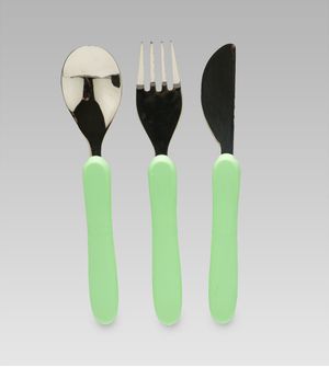 Kit Talheres em Inox com 3 unidades Verde Twibex