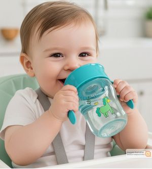 Copo de Treinamento 360 com Alça Unicórnio Azul Twibex