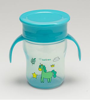 Copo de Treinamento 360 com Alça Unicórnio Azul Twibex