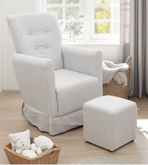 Poltrona Amamentação Isabela  Balanço com Puff