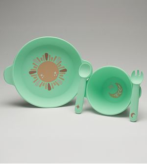 Kit Refeição Magnético em Silicone com 4 peças Verde Twibex