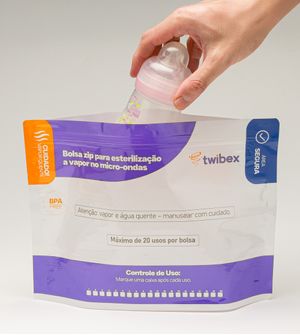 Bolsa Zip Para Esterilização a Vapor Twibex com 5 unidades