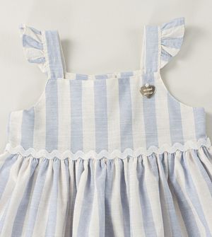 Vestido Listras e Renda