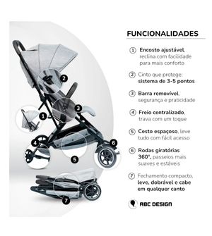 Carrinho Mini com Bolsa ABC Design