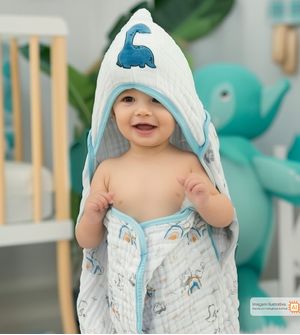 Toalhão de Banho Com Capuz Dino Esporte 105x85cm