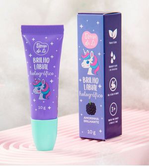 Brilho Labial Holográfico Unicórnio - Amorinha Brilhante