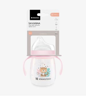 Copo com Bico Savanna Rosa 240ml Kikka boo