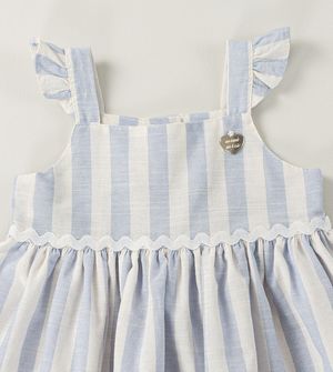 Vestido Listras e Renda