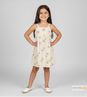 Vestido Palmeiras Bege