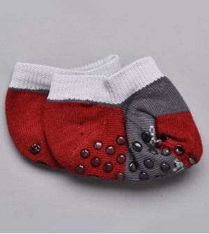 Meia Sapatilha Antiderrapante Vinho Tam. 16 a 23