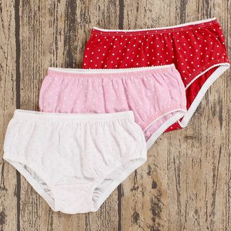 Kit Calcinha Poá com 3 unidades - 617 De 0 a 10 anos