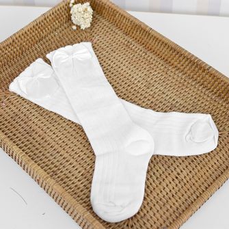 Meia Algodão 3/4 Lisa com Laço Tam. 21 a 24