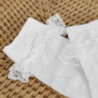 Meia Festa com Renda e Bordado Tam. 0 a 24
