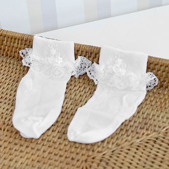 Meia Festa com Renda e Bordado Tam. 0 a 24