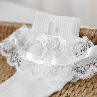 Meia Festa com Renda e Bordado Tam. 0 a 24